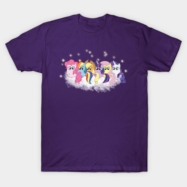 Pony Cloud Line Up T-Shirt by laurareid.artist